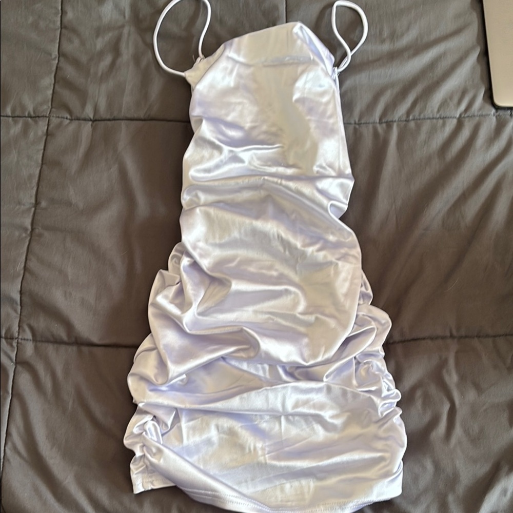 White Satin Mini Dress